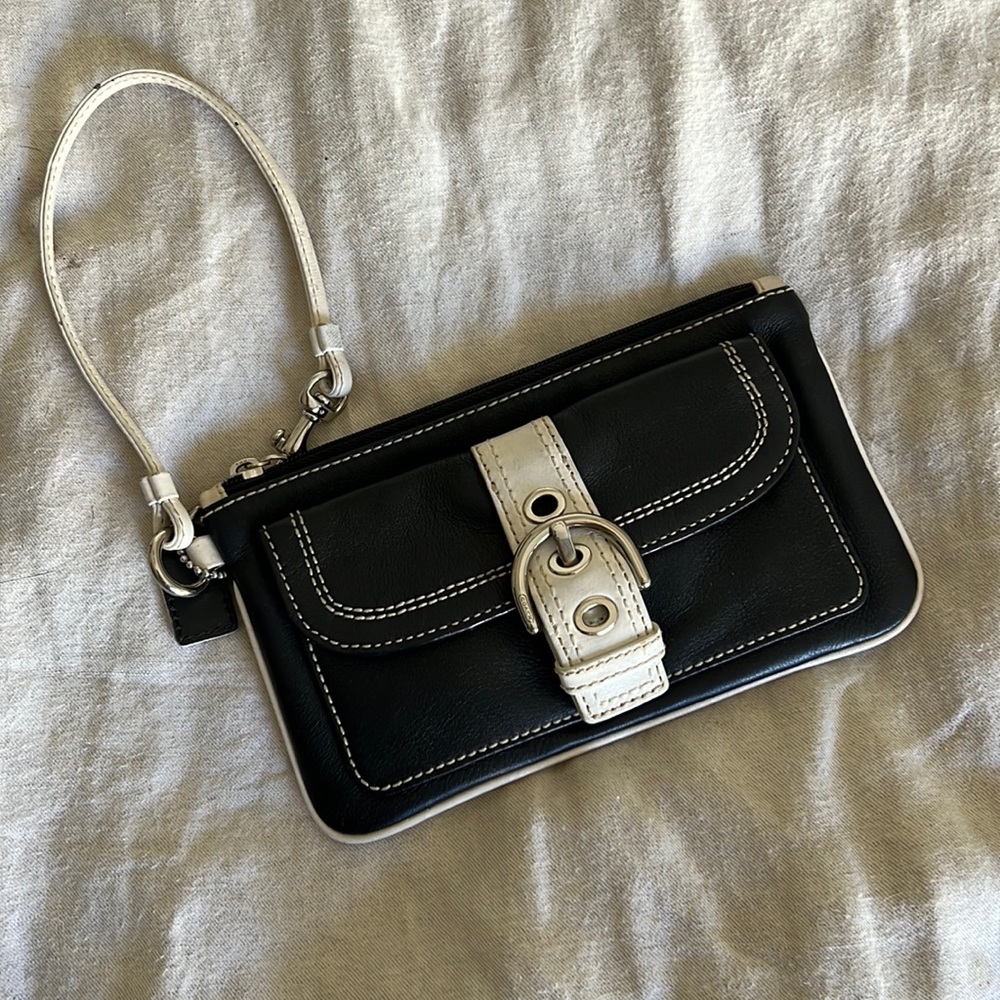 Classic Black and White Coach Wristlet